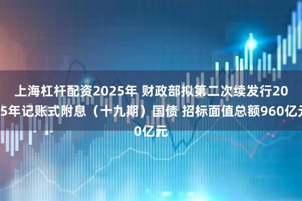 上海杠杆配资2025年 财政部拟第二次续发行2025年记账式附息（十九期）国债 招标面值总额960亿元