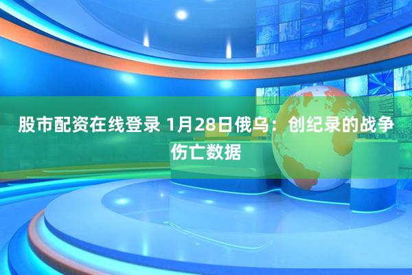 股市配资在线登录 1月28日俄乌：创纪录的战争伤亡数据